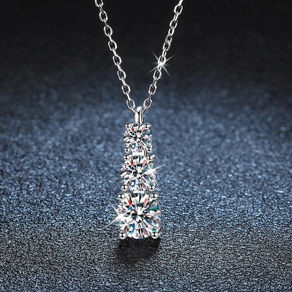 Round Cross Moissanite Pendant Necklace in Sterling Silver Cbtb — product view 2