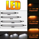 2Pcs Car Front DRL LED Strips Sequential Turn Signal Yellow Boost Visibility