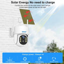 Solar-Powered 4MP PTZ IP Security Camera with Night Vision