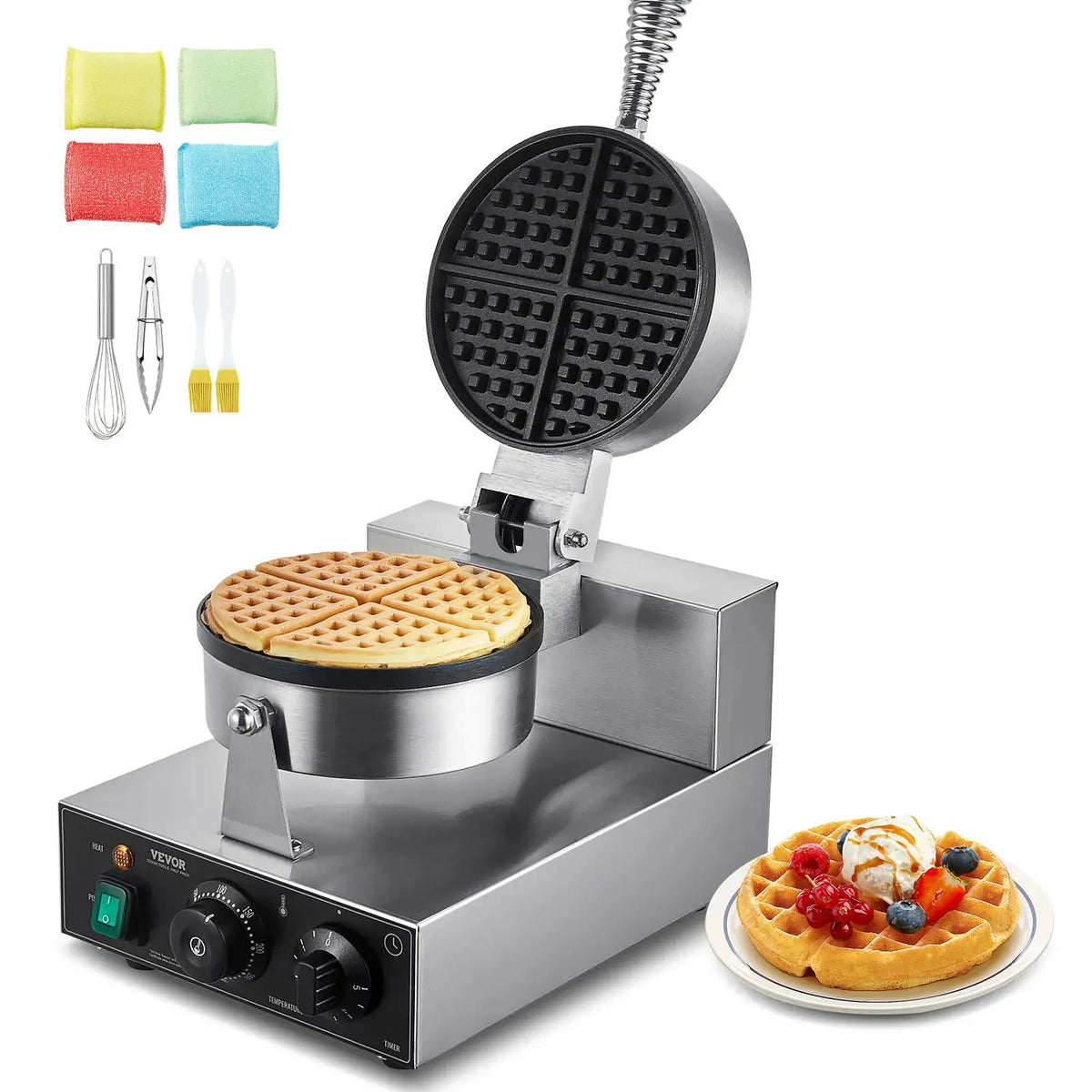 SucceBuy Commercial Waffle Maker Round Waffle Baker Machine — product view 1