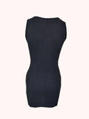 Button Front Pocket Tank Dress Sleeveless Bodycon For Spring Summer Women Modern