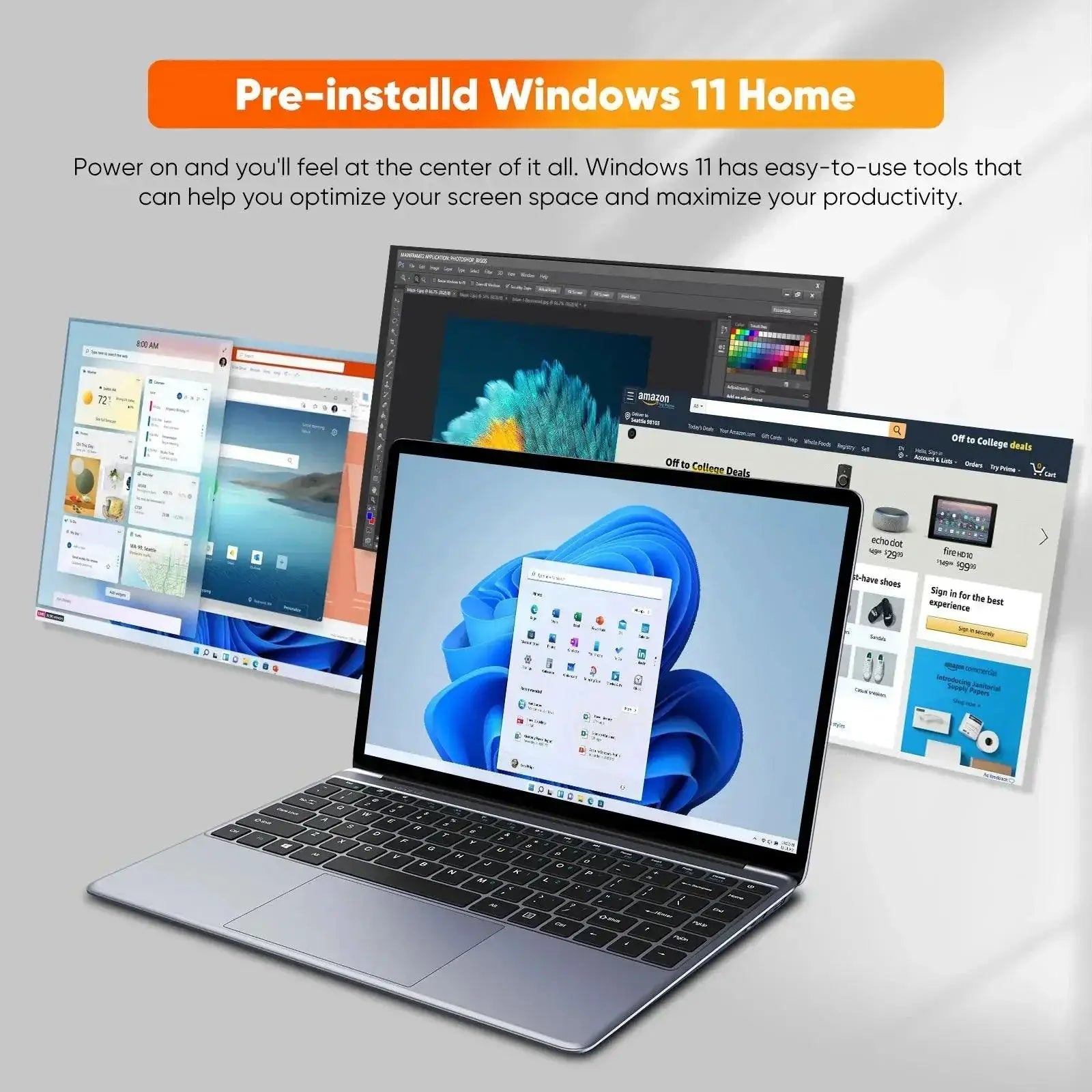 HeroBook Pro Enhanced Productivity Laptop for Work and Study
