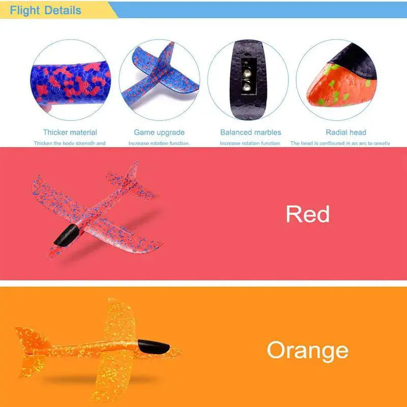 Foam Glider Airplane Hand Launch Toy for Kids Boys