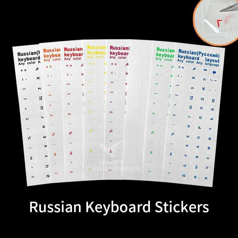 Russian Keyboard Stickers Waterproof Dustproof For Typing