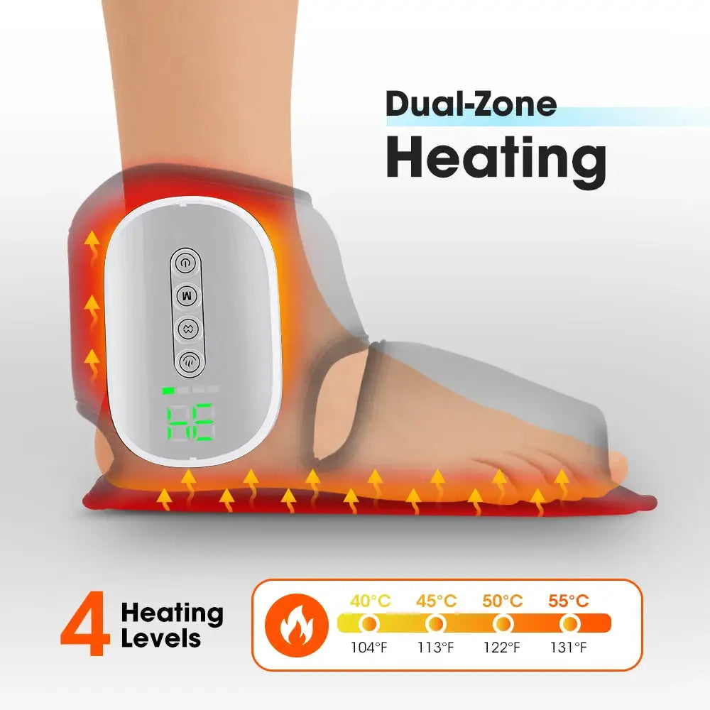 Cordless Electric Heating Foot&Ankle Massager with Airbag Kneading Relaxation Lifting Hot Compress Portable Foot Ankle Brace
