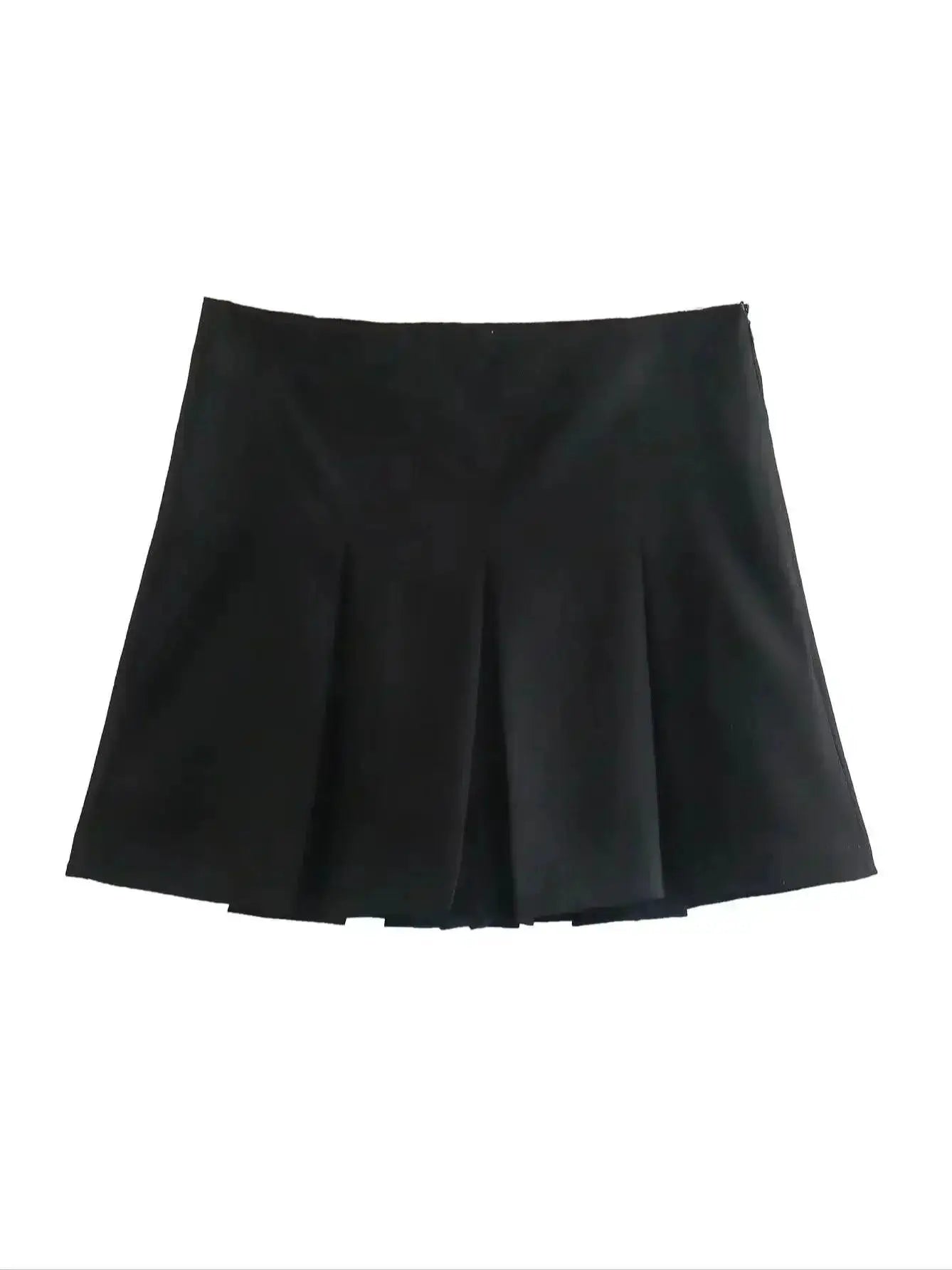 Vintage Dark Grey Ruffled Mini Skirt Effortless Elegance