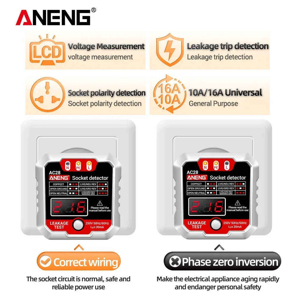 Aneng Digital Socket Power Tester