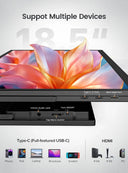 UPERFECT 18.5" 120Hz Portable Monitor – 1080P IPS Second Screen with HDMI USB-C & Speakers