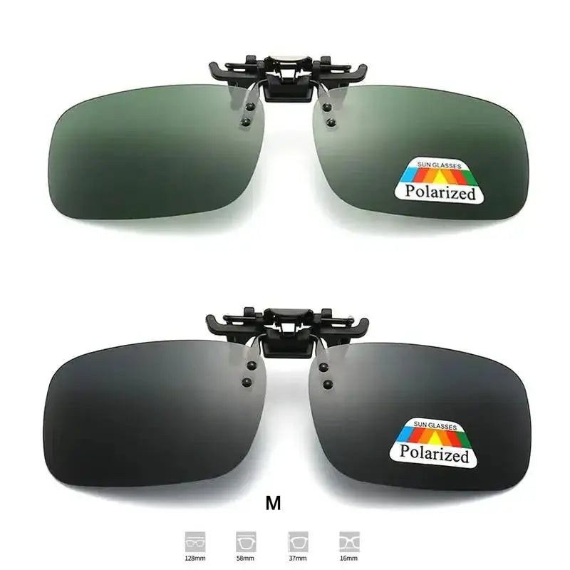 4 Color Grey Lenses Polarized Sunglasses Clip On Flip Up UV 380 Driving Fishing Night Vision Glasses Clips