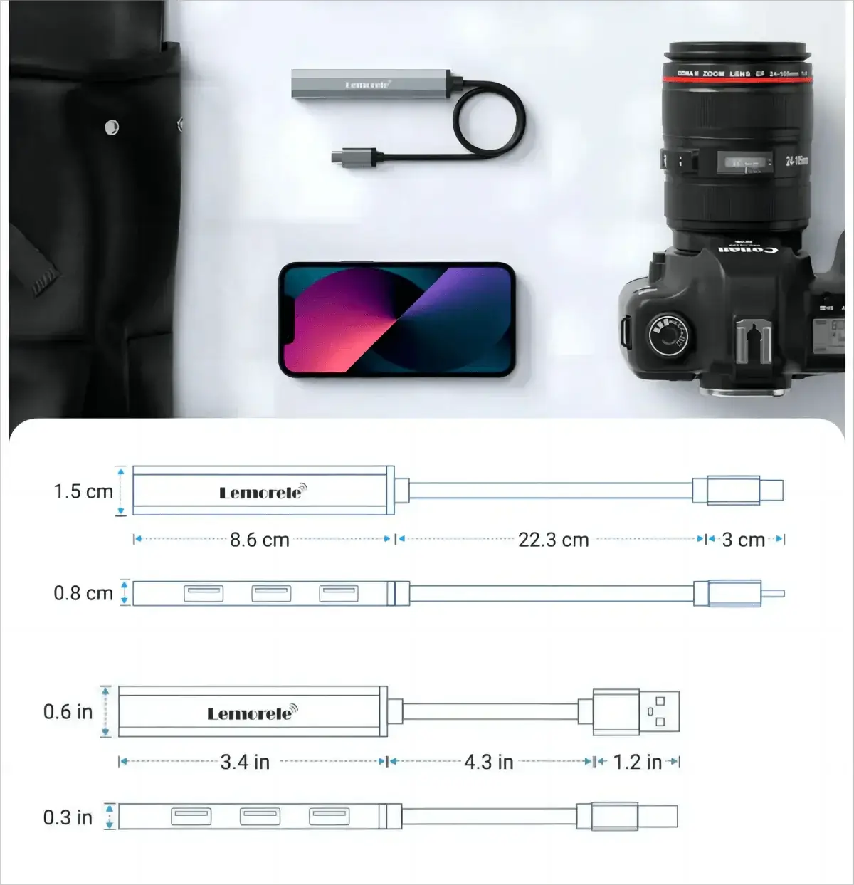 High Speed 4 Port USB Hub For MacBook Devices Compact