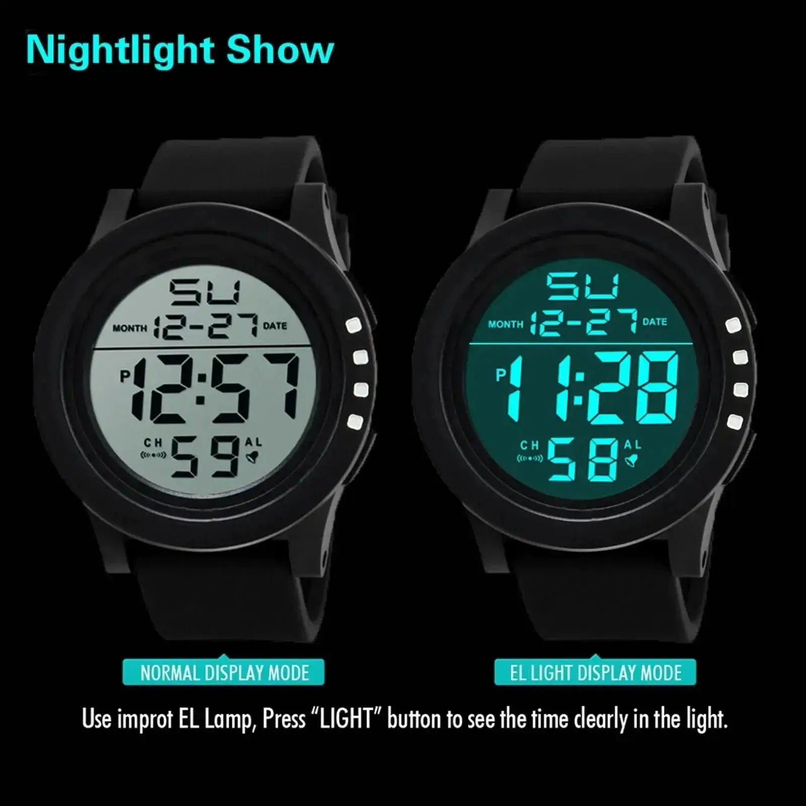 YIKAZE LED Sports Watch Waterproof Chronograph for Men