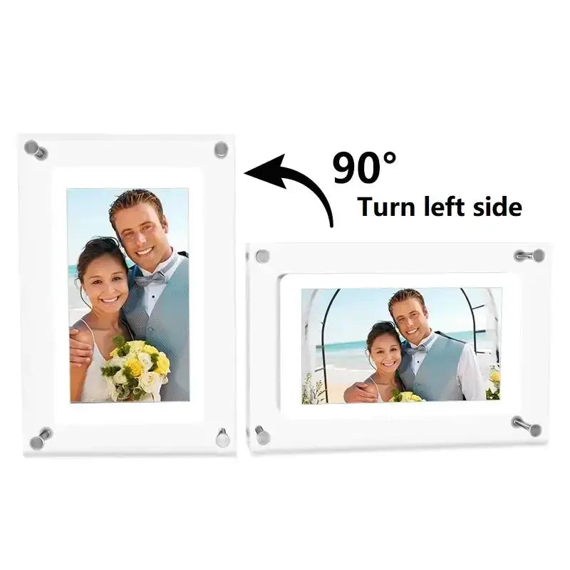 Acrylic Digital Photo Frame 5 To 7 Inch IPS Screen 1000mAh