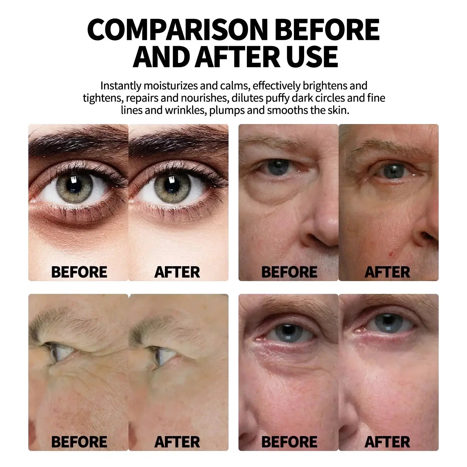 Retinol Eye Bag Removal Cream For Men Anti-Wrinkle Firming Skin Fades Fine Lines Anti Dark Circle Puffiness Brightening Eye Care