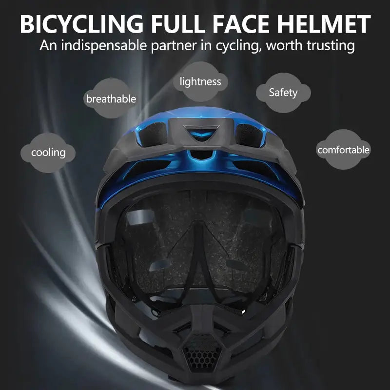Eastinear's New Adult Bicycle Mountain Bike Helmet Full Face Detachable One-piece Motorcycle Riding Safety Helmet Head Protectio