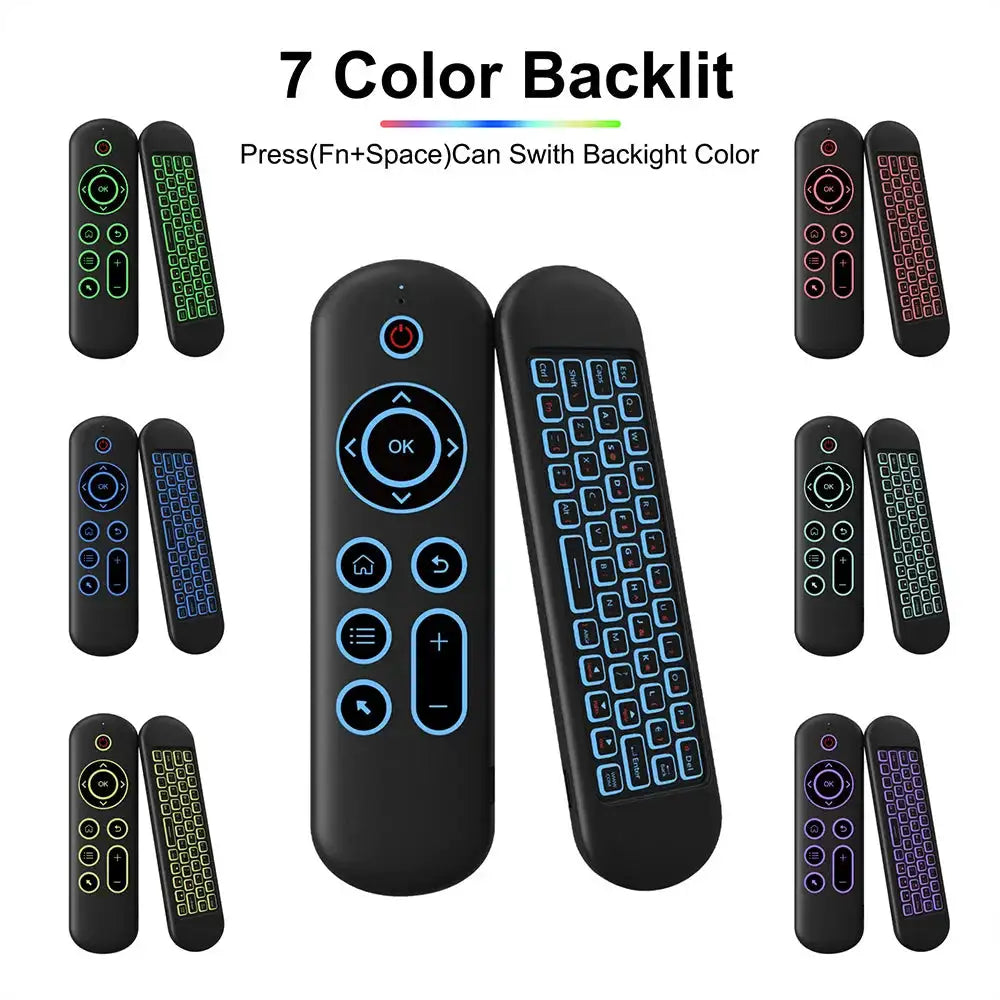 MRSVI Air Mouse Remote Control M5 Wireless 2.4G&Bluetooth With 7 Color Backlit Gyroscope Keyboard for Smart Android TV Box,PC
