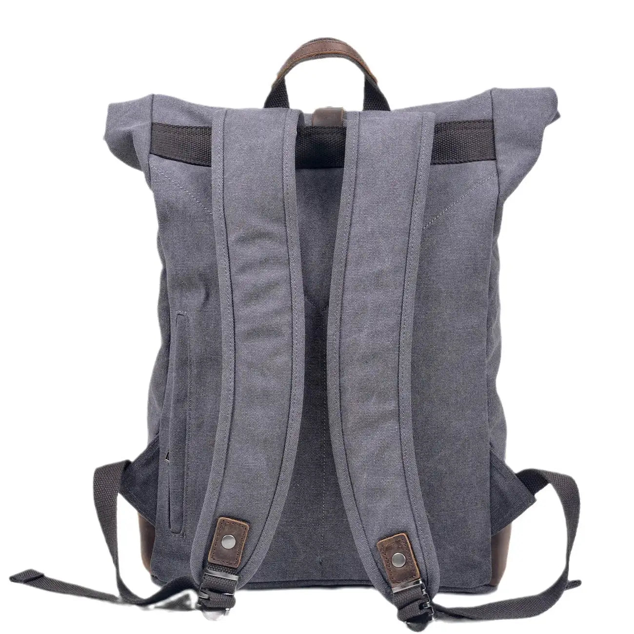 New vintage Wash Canvas Men's Backpack Waterproof Large Capacity Roll Top Expansion Backpack Men's Outdoor Hiking Bag