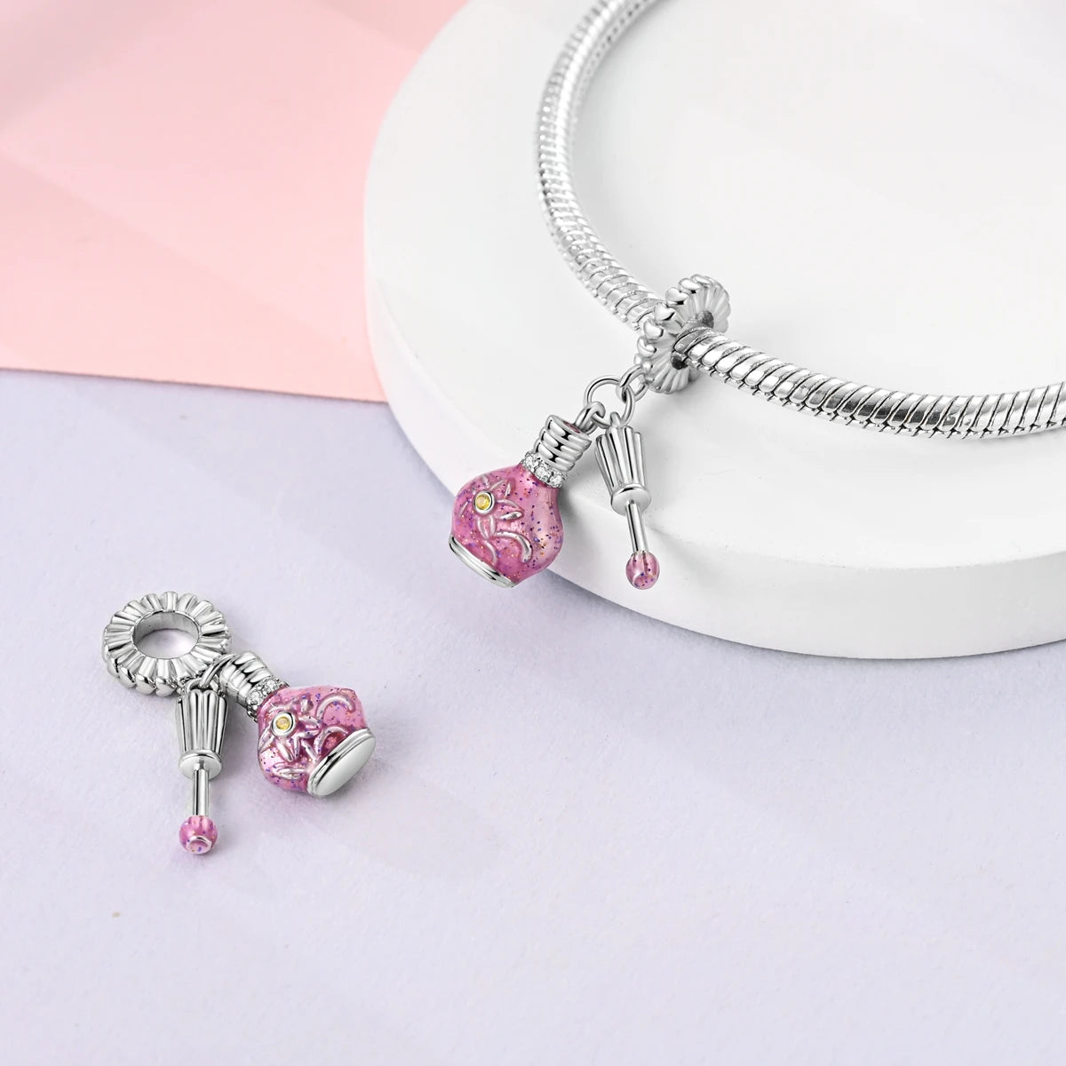 Silver Plated Charm Beads Bracelet