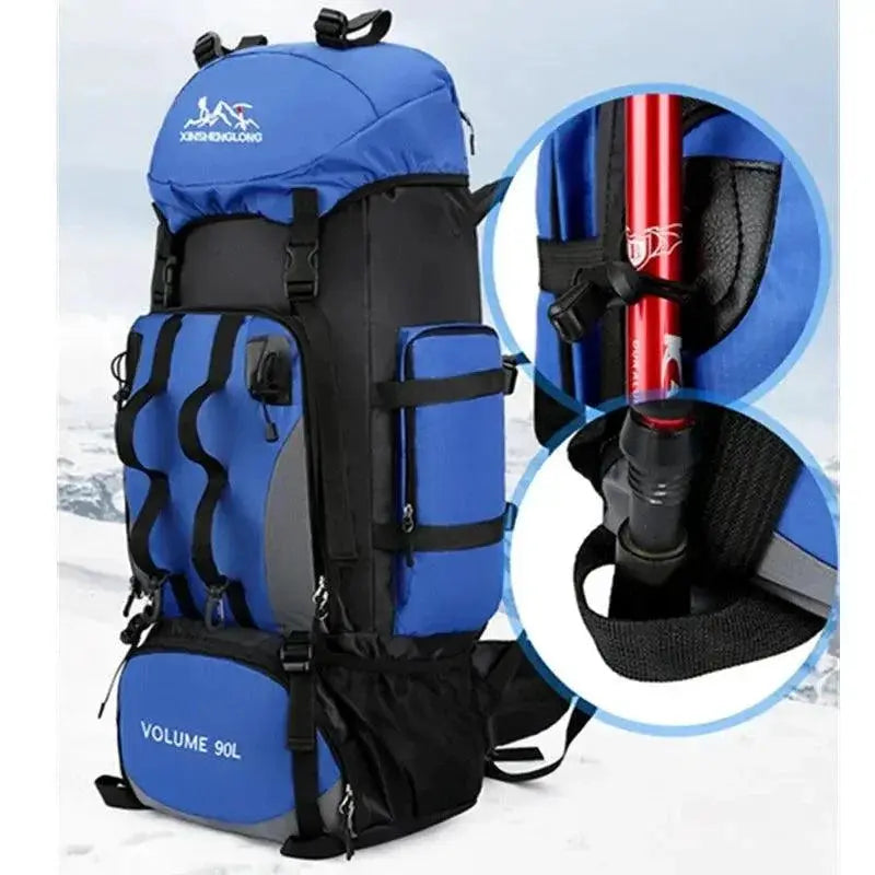 90L Waterproof Hiking Backpack Rucksack for Camping Gear