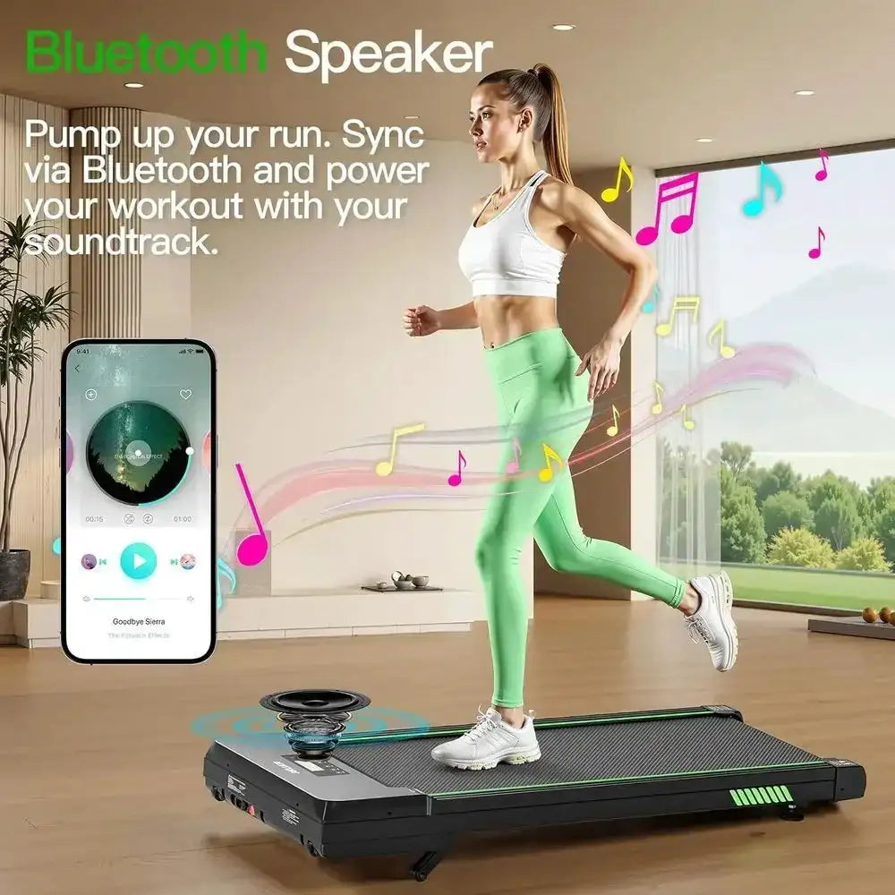 Portable 2.5HP Quiet Treadmill with 12% Auto Incline, Under Desk Walking Pad, Smart App & Bluetooth Speaker for Home and Office