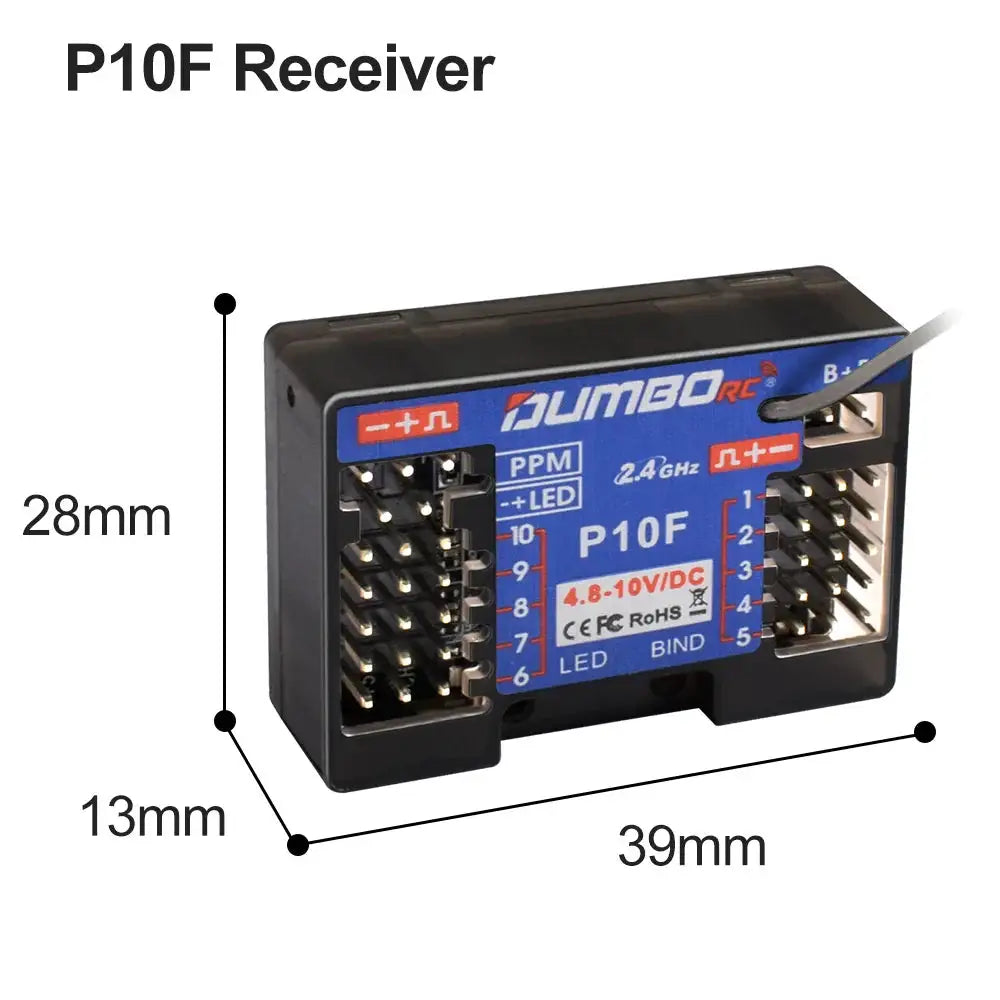 DUMBORC 2.4GHz Receiver P6F P6F(G) P6DC P6DC(G) P4FM(G) P4FM P6FP P10F P10F(G) Receiver with Gyro/without Gyro For RC Car Boat