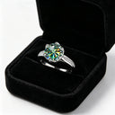 Moissanite Ring in Sterling Silver Multi