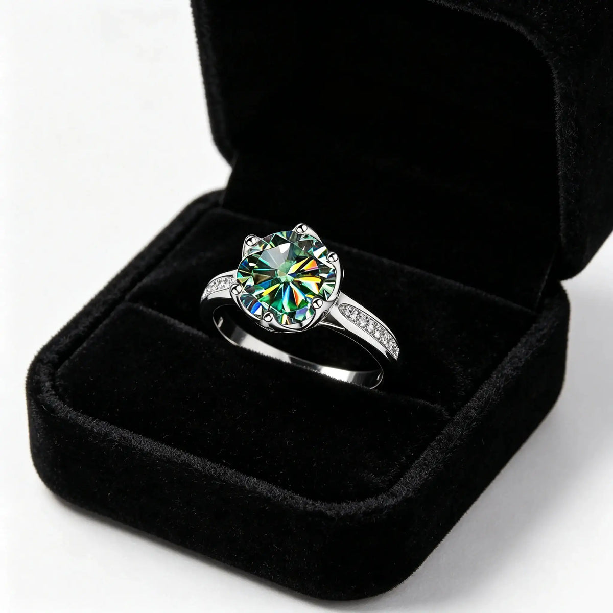 Moissanite Ring in Sterling Silver Multi — product view 2