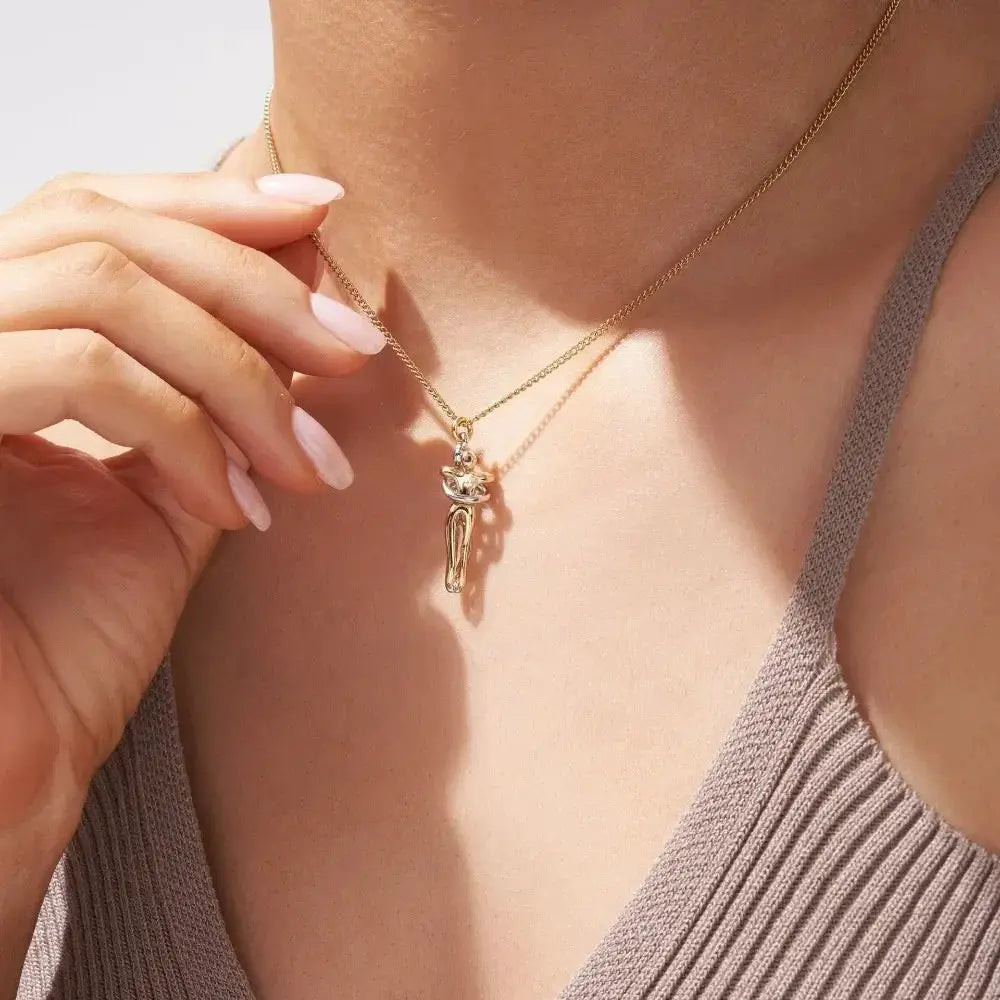 Seulement 14K Gold Plated Embrace Pendant Couple Necklace
