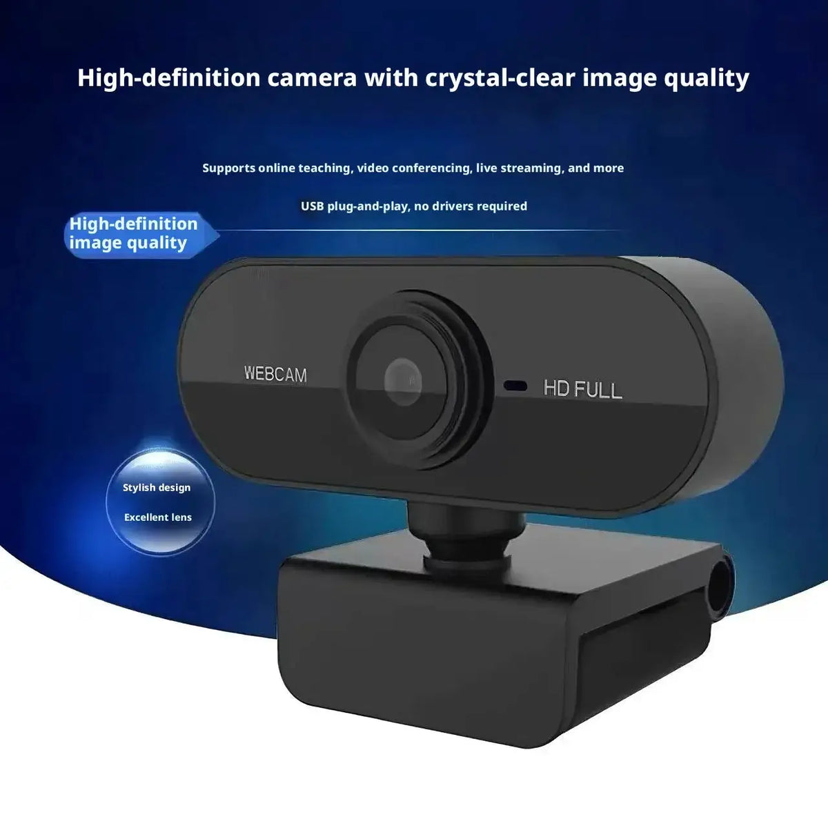 Full HD 1080P Webcam USB Plug Play Web Camera Built-in Microphone Rotatable Clip On Computer Camera For Laptop PC Online Class