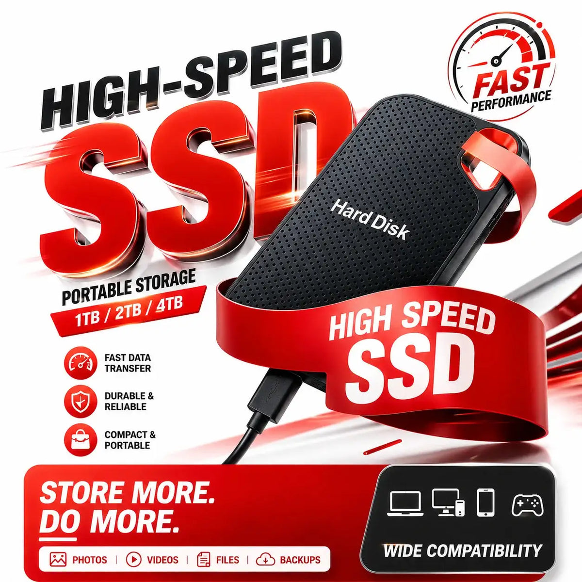High Speed External Hard Drive Portable SSD Type-C Mobile Storage — product view 1