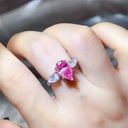 Sterling Silver Pink Moissanite Ring