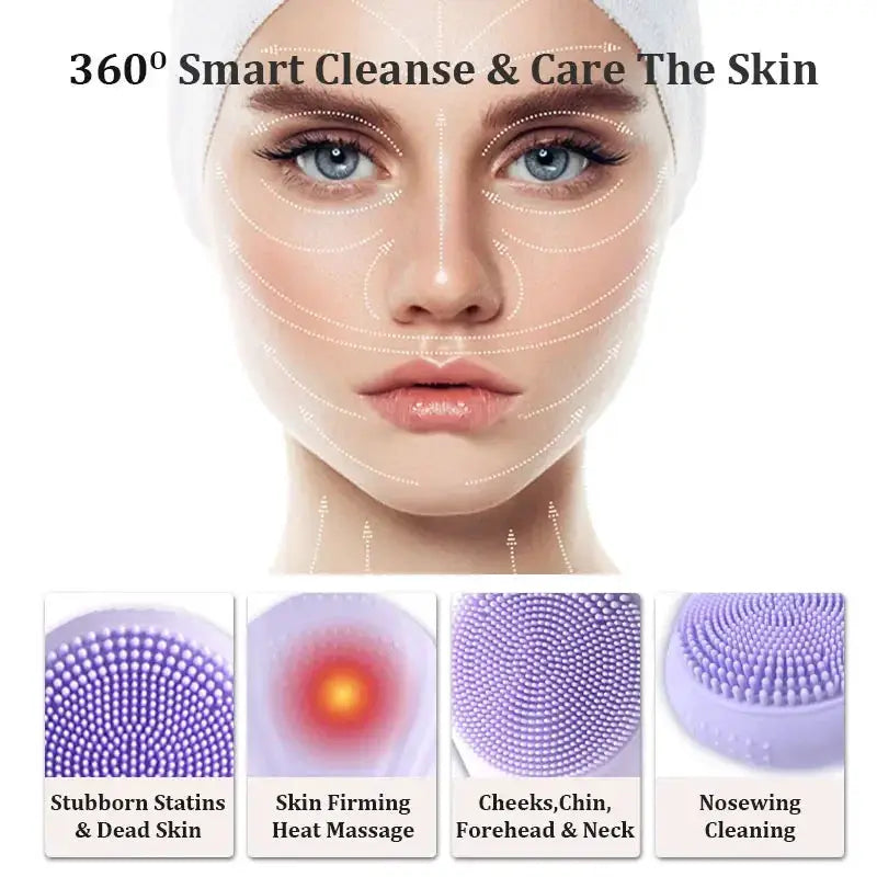 Sonic Waterproof Facial Cleansing Brush For All Skin Types