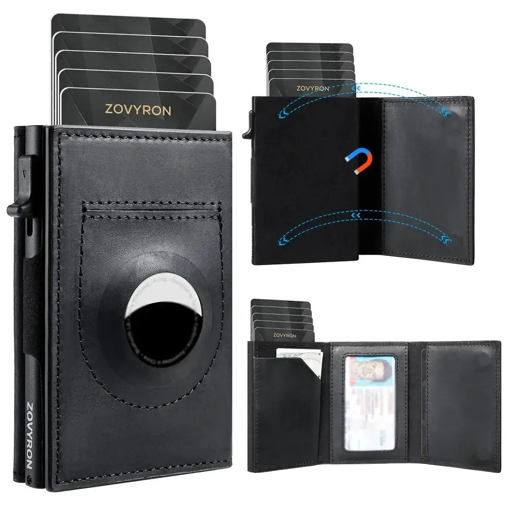 Slim Aluminum Carbon Fiber Card Holder Airtag Wallet For Men