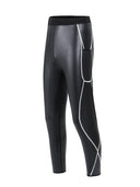 Men Fashion White Splicing Leather Pants Waist Trainer Sale