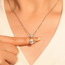 Pear Teardrop Moissanite Necklace Women