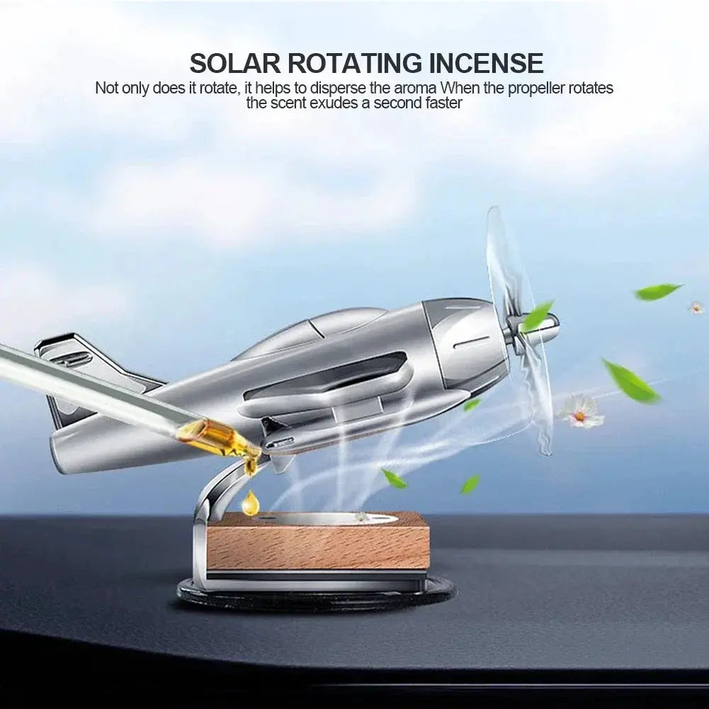 Solar Powered Airplane Car Essential Oil Diffuser Decor