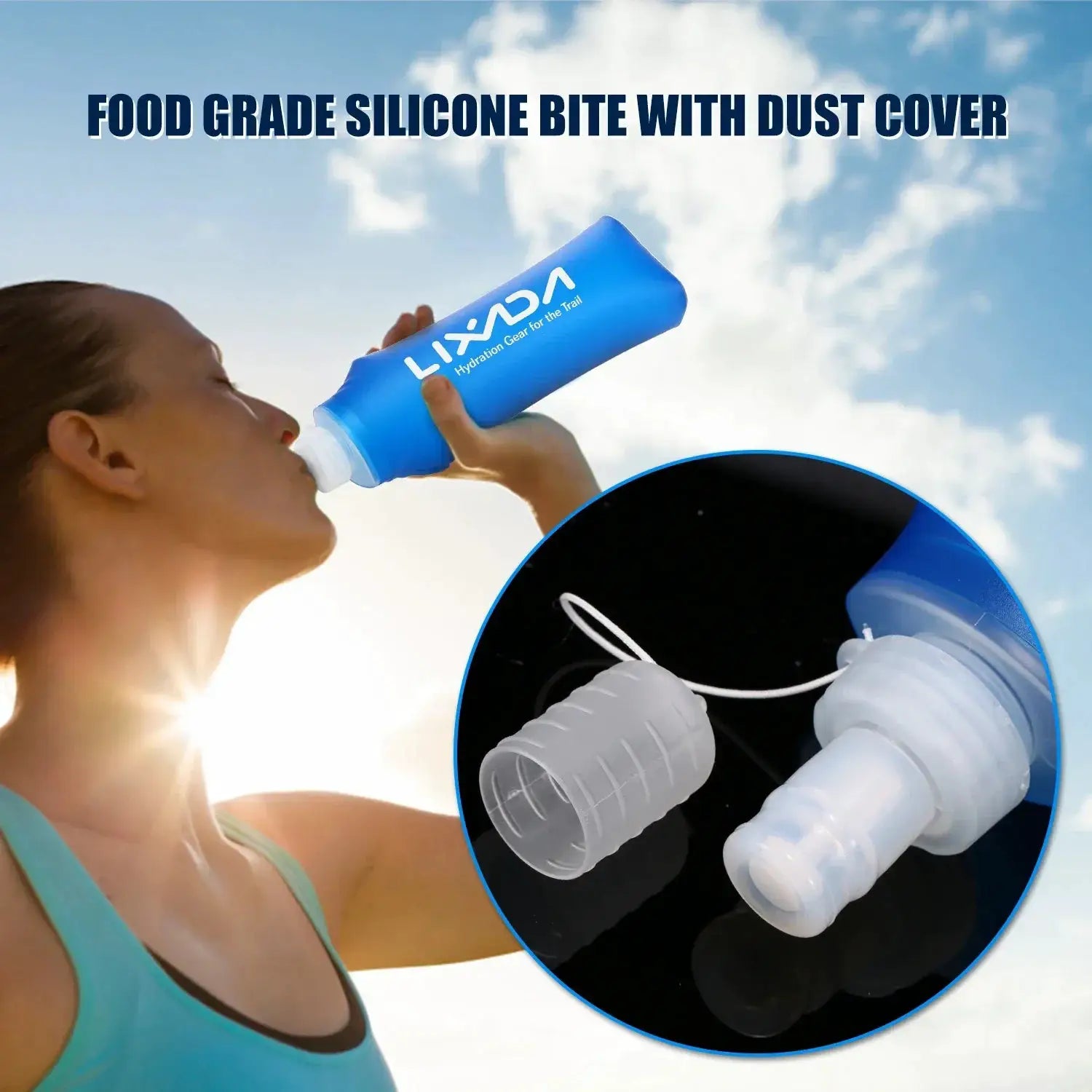 Lixada Folding TPU Soft Flask Water Bottle 500ml And 300ml