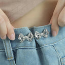 Adjustable Waistband Bowknot Set Chic & Practical Button Adjusters