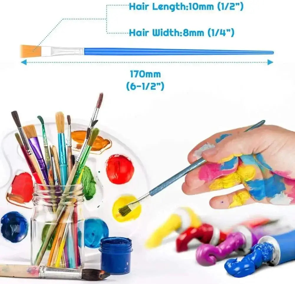 50 Piece Art Brush Set For Beginners Nylon Hair Kit