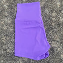 Plus Size High Waist Yoga Shorts - Stretchy