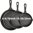 Cast Iron Skillet Set ( Inch) Pre-Seasoned, Heavy-Duty Pans for
