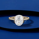 Oval Sterling Silver Moissanite Ring
