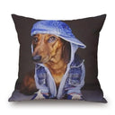 Dachshund Dog Painting Cotton Linen Pillow Covers Whimsical Home Decor
