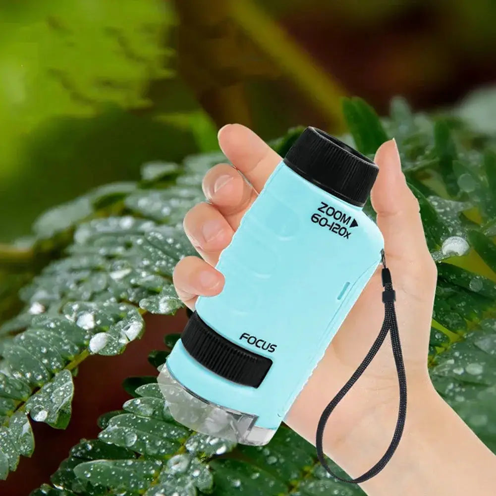 Educational Handheld Microscope Kit 60 To 120x LED For Kids