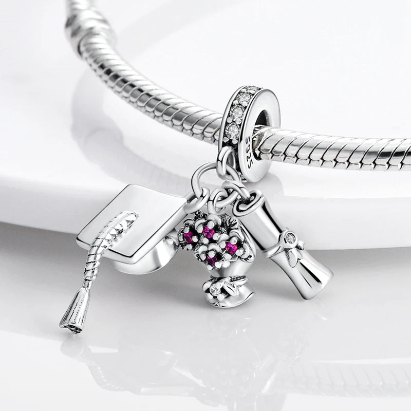 Charm Sterling Silver Happy Graduation
