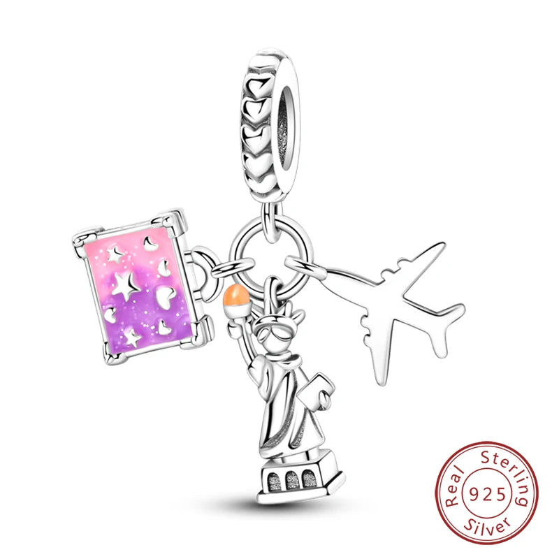 Sterling Silver Luggage Earth Camera