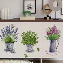 3Pcs Watercolor Flower Pots Wall Sticker Kitchen Decor