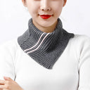 Striped Wool Knit Winter Scarf