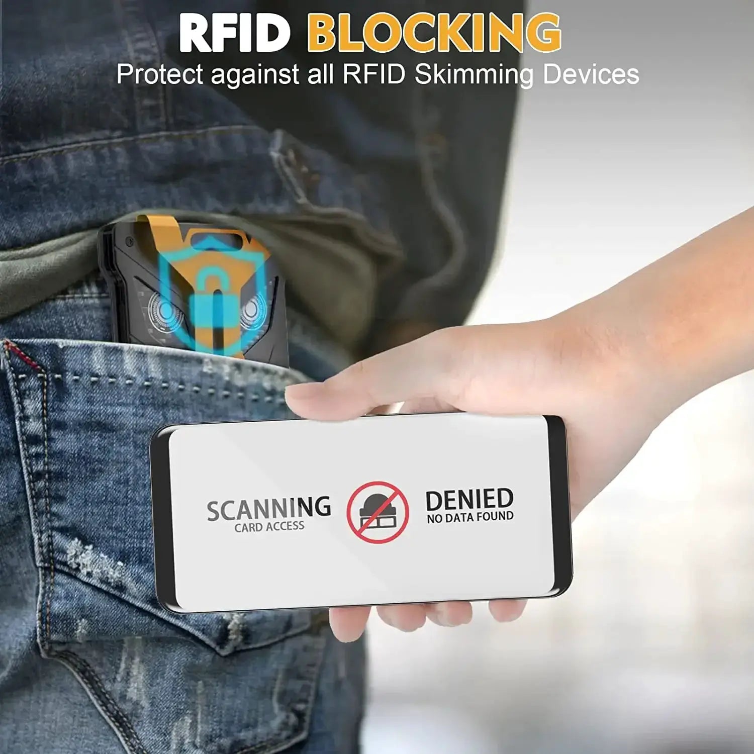 Card Holder RFID Owl Eye Carbon Fiber Metal Wallet