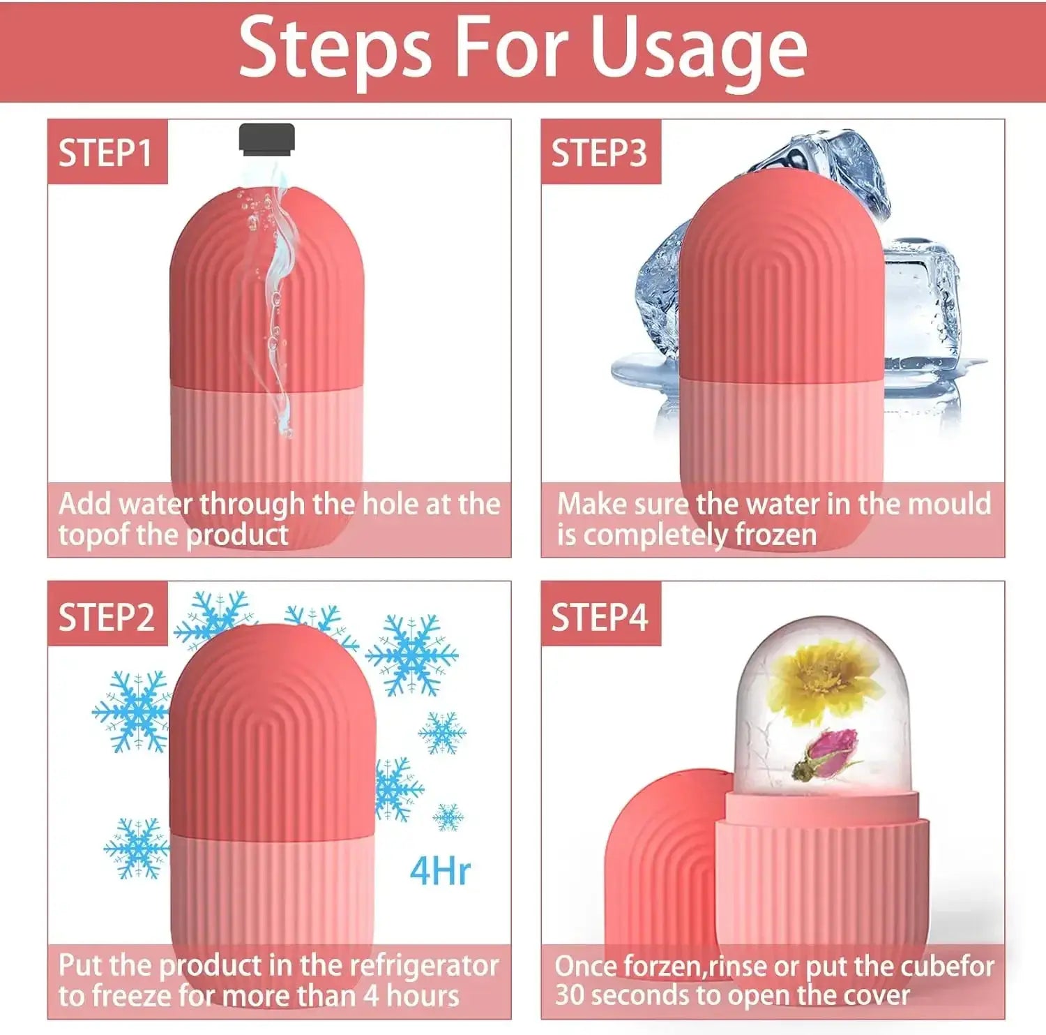 Silicone Ice Face Roller Contour Pore Shrinking Tool