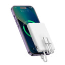 Compact Power Bank - Built In Cables Quick Charge